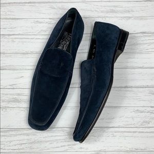 Salvatore Ferragamo Lavorazione Velvet Loafer Blue